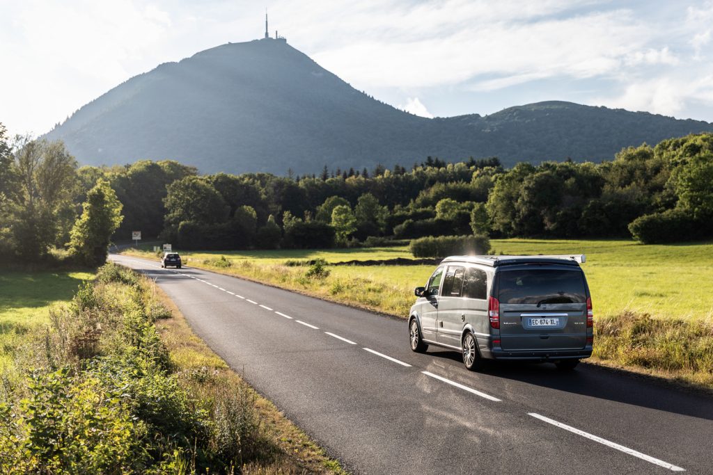 Aankomst op de parkeerplaats Puy de Dôme