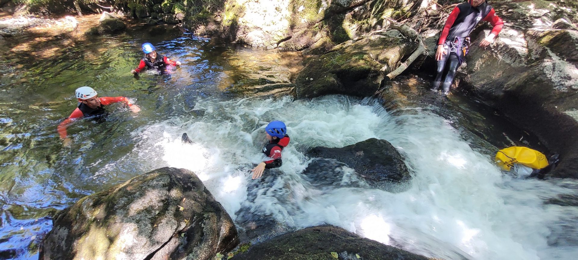 acqua bianca in Alvernia, canyoning la torre dell'Alvernia