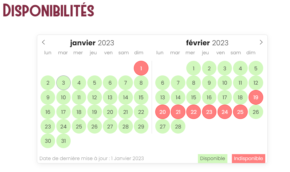 Apri Modifica calendario