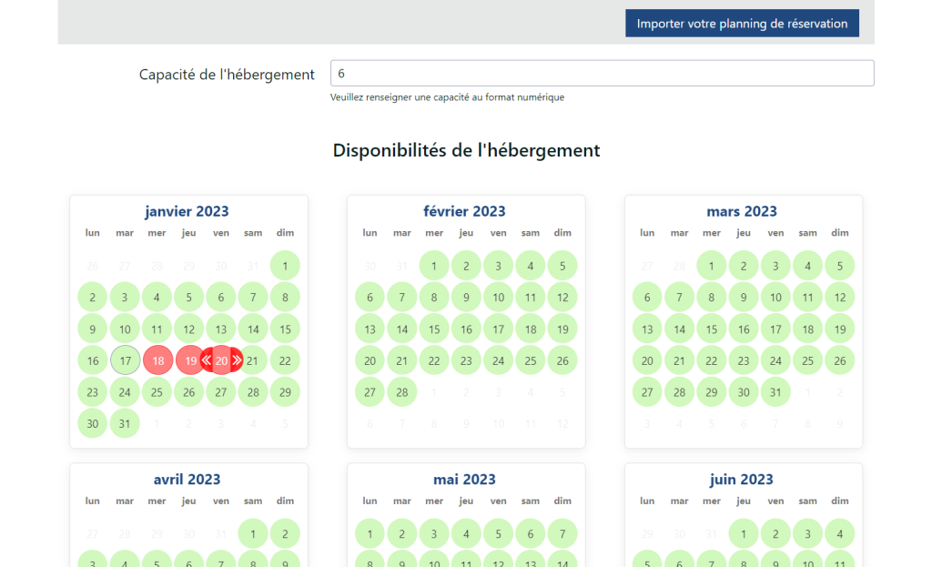 Saisie directe des disponibilités dans Open Edit