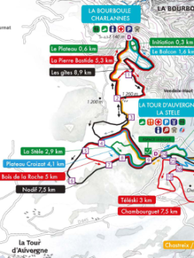 Mapa de las pistas de esquí de fondo de La Stèle