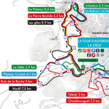 Plan des pistes de ski de fond La Stèle