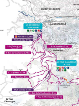 Plan des pistes raquettes la Stèle