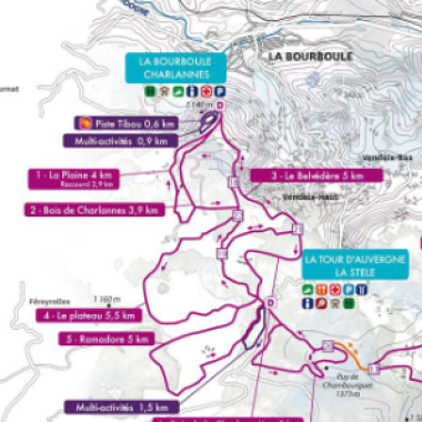 Plan des pistes raquettes la Stèle