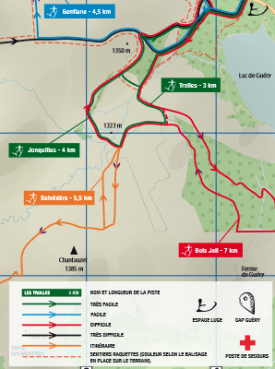Plan des pistes ski de fond le Guéry