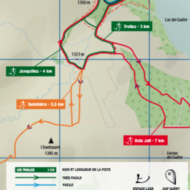 Plan des pistes ski de fond le Guéry